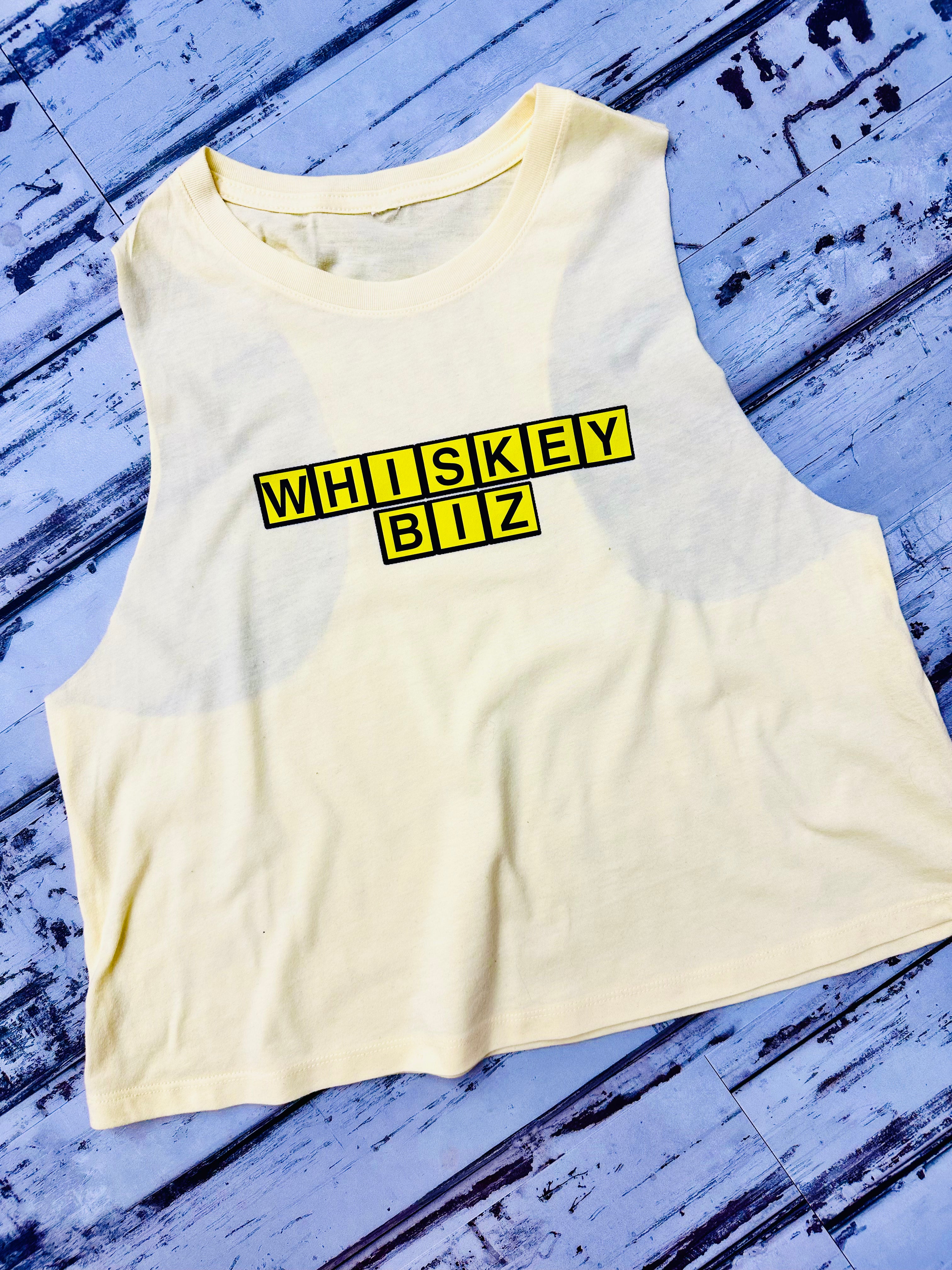 WHISKEY BIZ - block yellow crop tank – Whiskey Biz