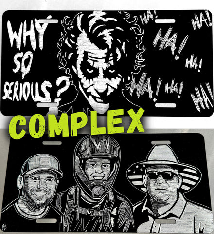 Complex Engraving License Plate