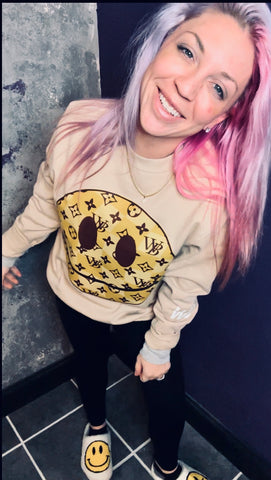 WB SMILE - Tan - SWEATSHIRT